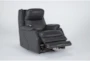 Palma Grey Leather Power Recliner With Massage & Power Headrest - Side