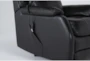 Palma Black Leather Power Wallaway Recliner with Heat, Massage, Power Lumbar & Power Headrest - Detail