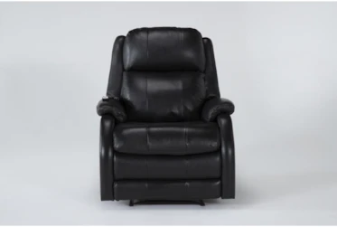 Palma Black Leather Power Recliner With Massage & Power Headrest