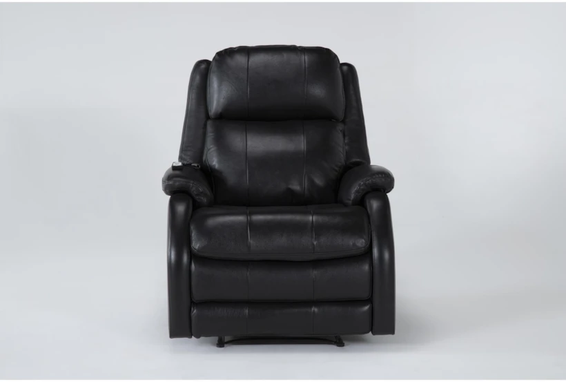Palma Black Leather Power Wallaway Recliner with Heat, Massage, Power Lumbar & Power Headrest - 360