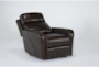 Seville Chocolate Leather Power Lift Recliner With Massage & Power Headrest - Side