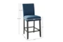 Crispin Marine Blue Kitchen Counter Stool With Back - Detail