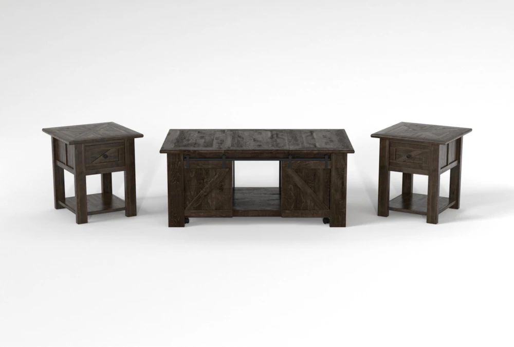 Grant 3 Piece Coffee Table With Wheels Set