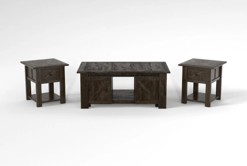 Grant 3 Piece Coffee Table With Wheels Set - 360