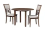 Joni Cherry Round 42" Drop Leaf Kitchen Dining With Side Chair Set For 2 - Signature