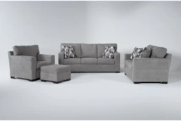 Carbondale Light Grey 4 Piece Living Room Set With Queen Sleeper