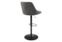 Sylmar Charcoal Faux Leather Adjustable Stool - Detail