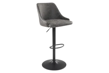 Sylmar Charcoal Faux Leather Adjustable Stool