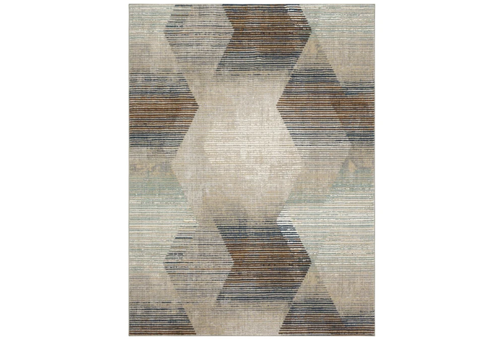 Rug-5'3"X7'10" Diego Overlapping Hexagons Copper/Blue