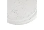 10X11 White Terrazzo Stoneware Cake Stand With Glass Cloche - Detail
