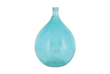 22 Inch Turquoise Glass  Vase