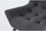 Shelly Charcoal Tufted Chair With Coffee Legs - Detail