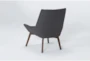 Shelly Charcoal Tufted Chair With Coffee Legs - Back