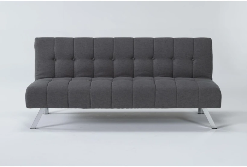 Sawyer Grey Convertible Sleeper Sofa Bed With Stainless Steel Legs - 360