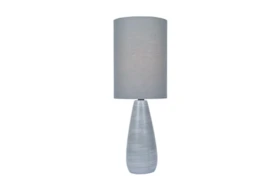 17 Inch Grey Ceramic Small Bottle Basic Table Lamp With Grey Shade
