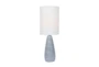 17 Inch Grey Ceramic Small Bottle Basic Table Lamp With White Shade - Signature