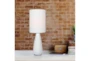 17 Inch White Ceramic Small Bottle Basic Table Lamp With White Shade - Room