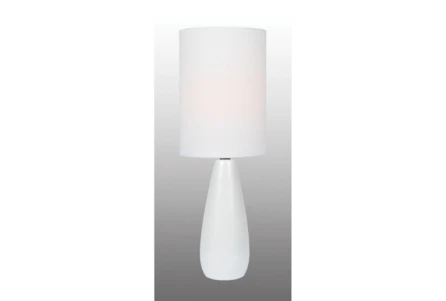 17 Inch White Ceramic Small Bottle Basic Table Lamp With White Shade