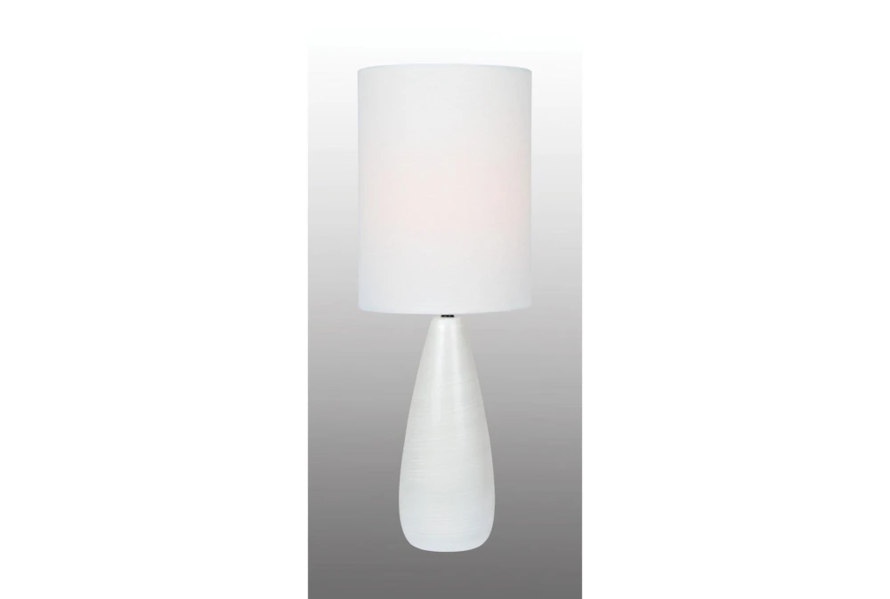 28 Inch White Ceramic Medium Bottle Basic Table Lamp With White Shade