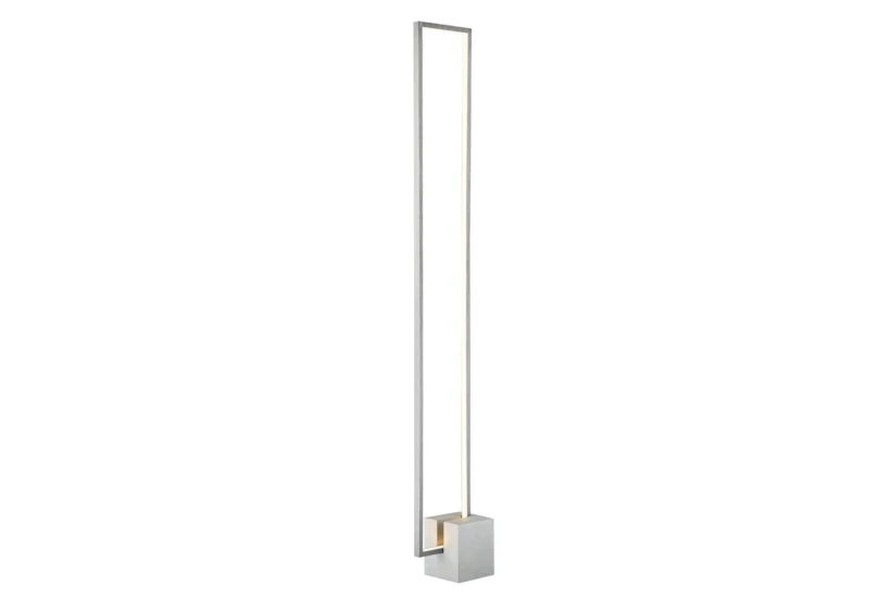 56 Inch Silver Metal + Cement Rectangular Led Glow Floor Lamp - 360