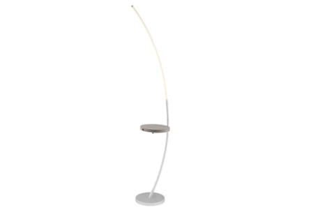 68 Inch Silver Metal Arc Floor Lamp With Wirless Charge Usb Charge + Dimmable Led - Main