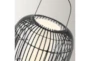 28 Inch Black Woven Oval Cordless Dimmable Outdoor Lantern Lamp With Rechargeable Bulb - Detail