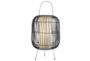 28 Inch Black Woven Oval Cordless Dimmable Outdoor Lantern Lamp With Rechargeable Bulb - Signature