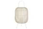 28 Inch White Woven Oval Cordless Dimmable Outdoor Lantern Lamp With Rechargeable Bulb - Signature