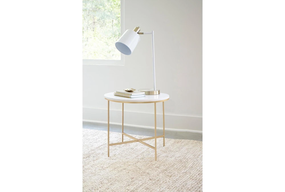 Juliana Round Marble End Table