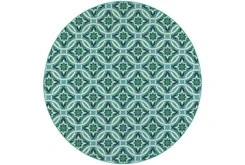 7'10" Round Outdoor Rug-Meaza Geometric