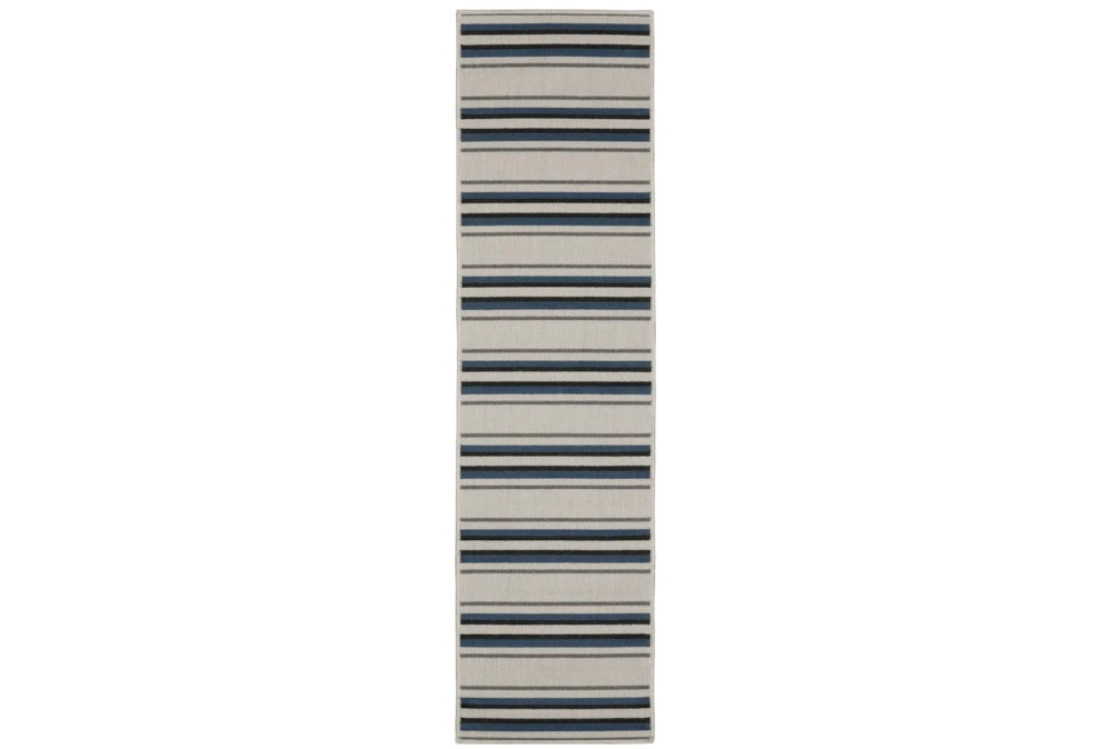 1'10"X7'6" Outdoor Rug-Spruce Stripe Cobalt & Grey