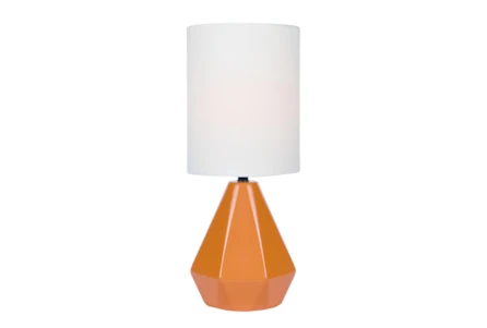 18 Inch Orange Geometric Ceramic Small Table Lamp - Main