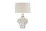 26" White Wash Hydrocal Table Lamp - Signature