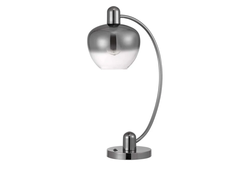 27" Smoke Glass Metal Arc Table Lamp 