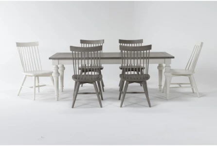Edward Dining With Urban Grey Chairs And Winter White Chairs Set For 6