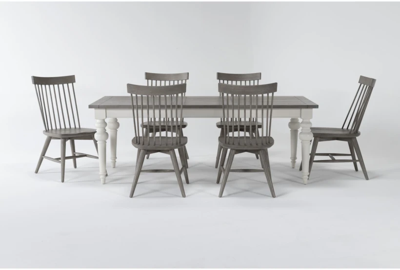 Edward 66" Dining With Urban Grey Chairs Set For 6 - 360