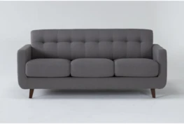 Allie Dark 80" Grey Queen Sleeper Sofa With Memory Foam Mattress