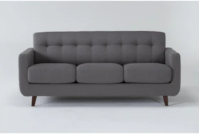 Allie Dark 80" Grey Queen Sleeper Sofa With Memory Foam Mattress