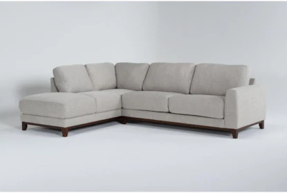 Amherst Cobblestone 113" Sleeper Sectional With Left Arm Facing Chaise And Memory Foam Mattress