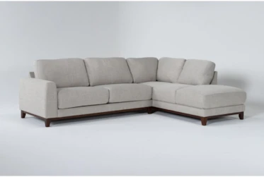 Amherst Cobblestone Sleeper Sectional With Right Arm Facing Chaise And Memory Foam Mattress