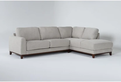 Amherst Cobblestone 113" Sleeper Sectional With Right Arm Facing Chaise And Memory Foam Mattress