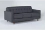 London Dark Grey 80" Queen Sleeper Sofa with Memory Foam Mattress - Side