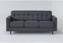 London Dark Grey 80" Queen Sleeper Sofa with Memory Foam Mattress - Signature
