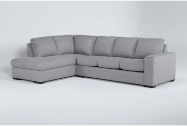 Lucy Grey Sleeper Sectional With Left Arm Facing And Memory Foam Mattress