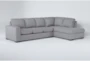 Lucy Grey 114" Sleeper Sectional With Right Arm Facing Chaise And Memory Foam Mattress - Signature