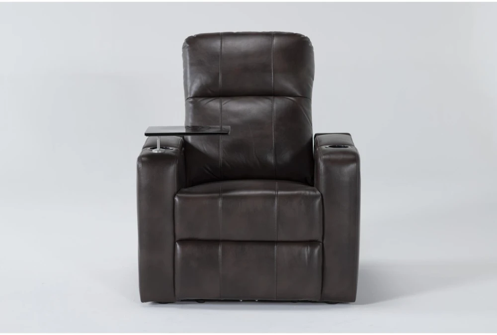 Sortino Brown Home Theater Power Recliner With Table