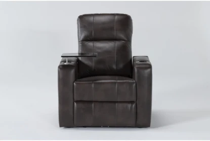Sortino Brown Home Theater Power Recliner with Table & USB - Signature