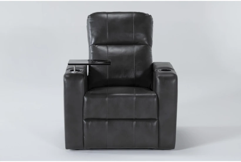 Sortino Grey Home Theater Power Recliner with Table & USB - 360