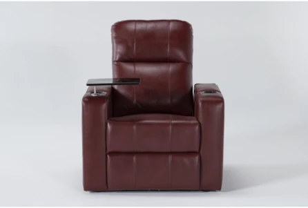Sortino Red Home Theater Power Recliner With Table - Main