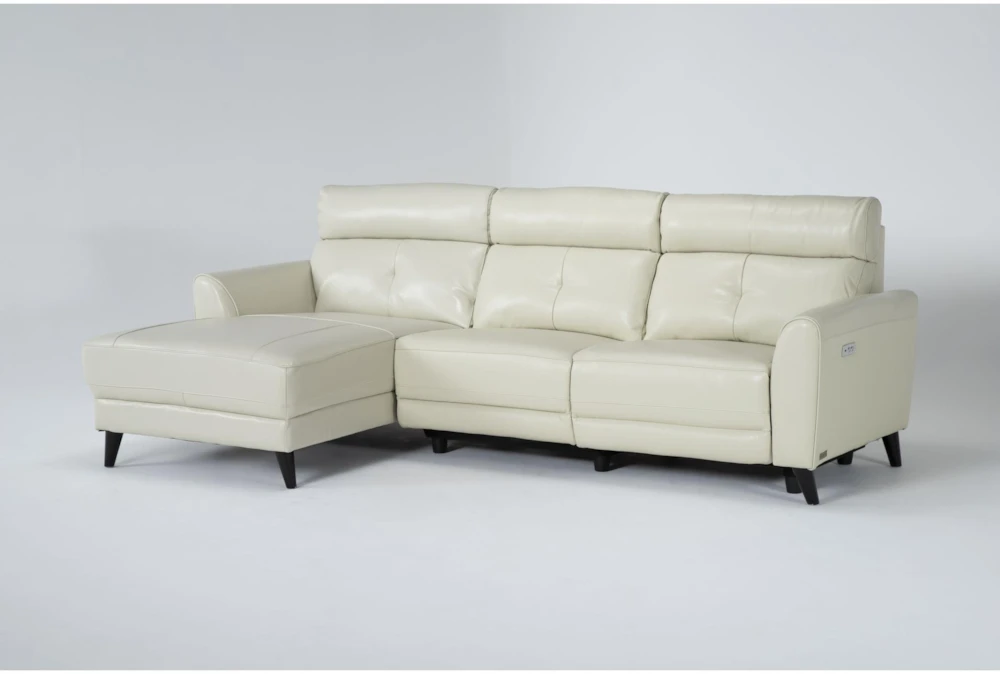 Floridia 104" 2 Piece Leather Power Reclining Sectional with Left Arm Facing Chaise
